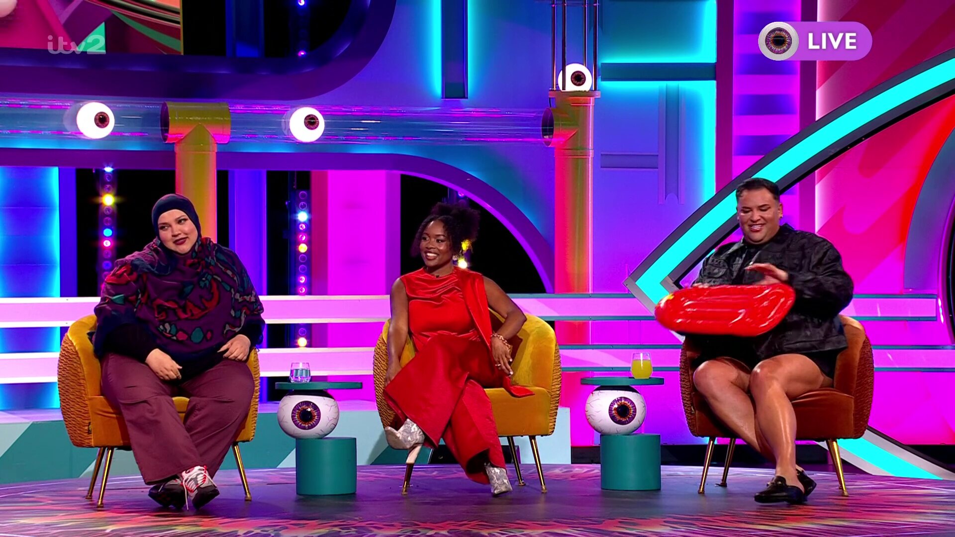 Big Brother: Late & Live S3E10 Ali Bromley, Fatiha El-Ghorri, Tinea Taylor & David Potts