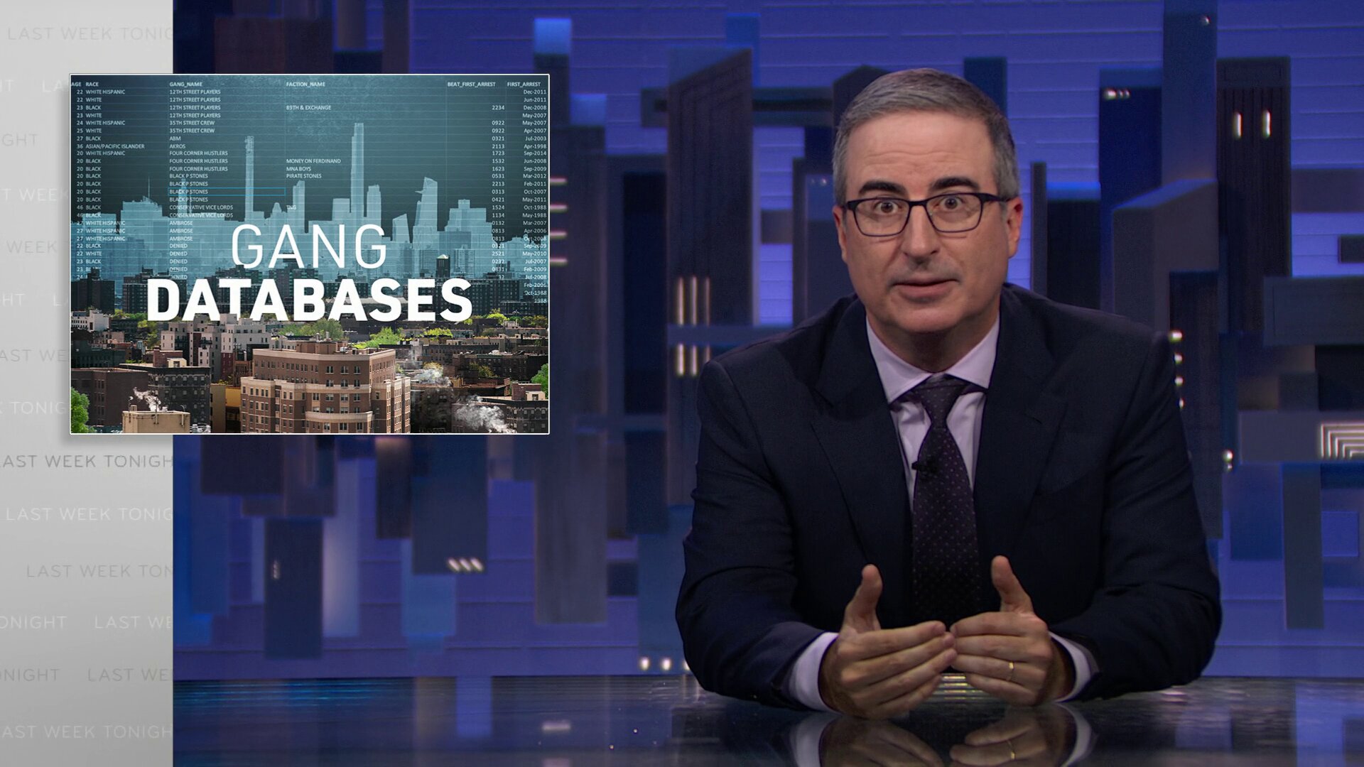 Last Week Tonight with John Oliver S12E18 Gang Databases